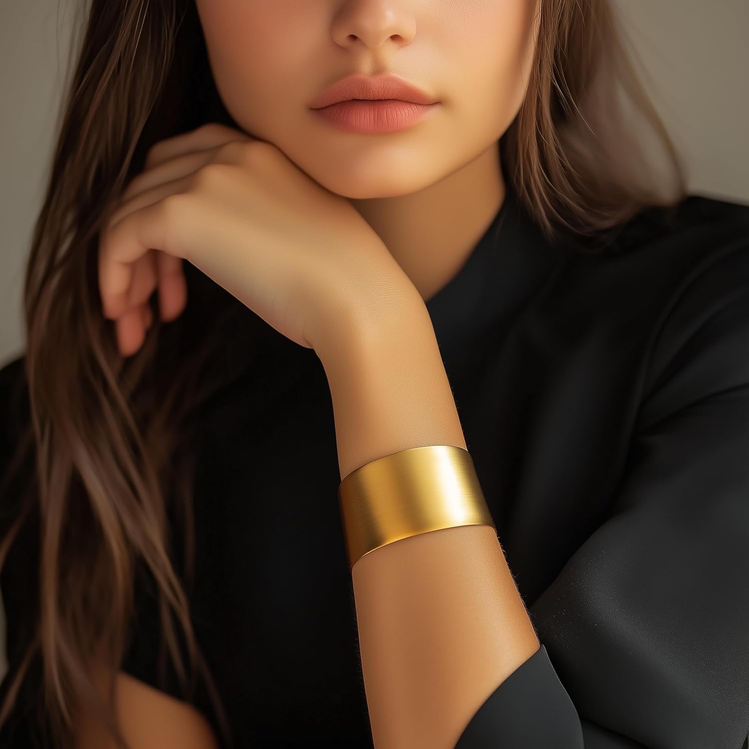 14k Gold Open Cuff Bracelet - Luxury Large Unique Jewelry - Anniversary Gift · v4