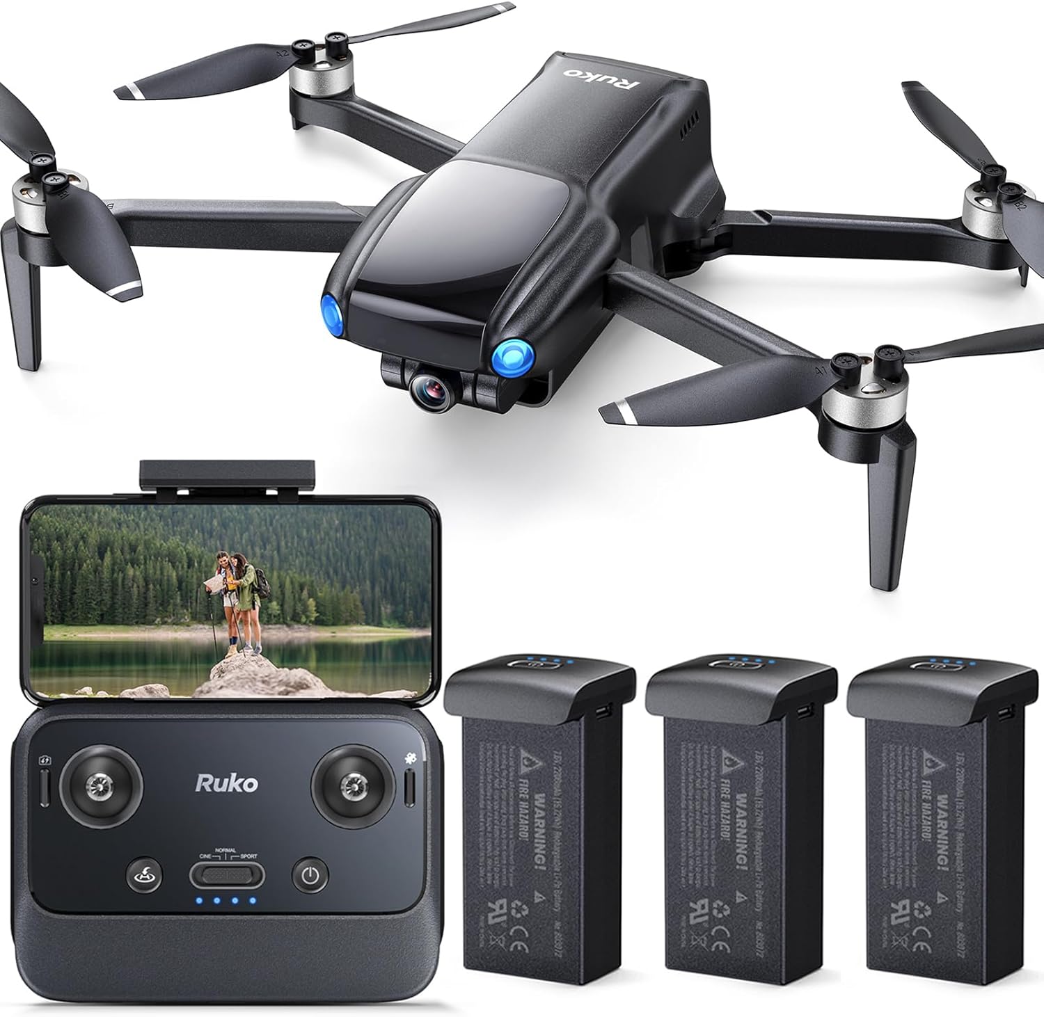 Droni Ruko U11MINI con fotocamera per adulti 4K e batteria ricaricabile