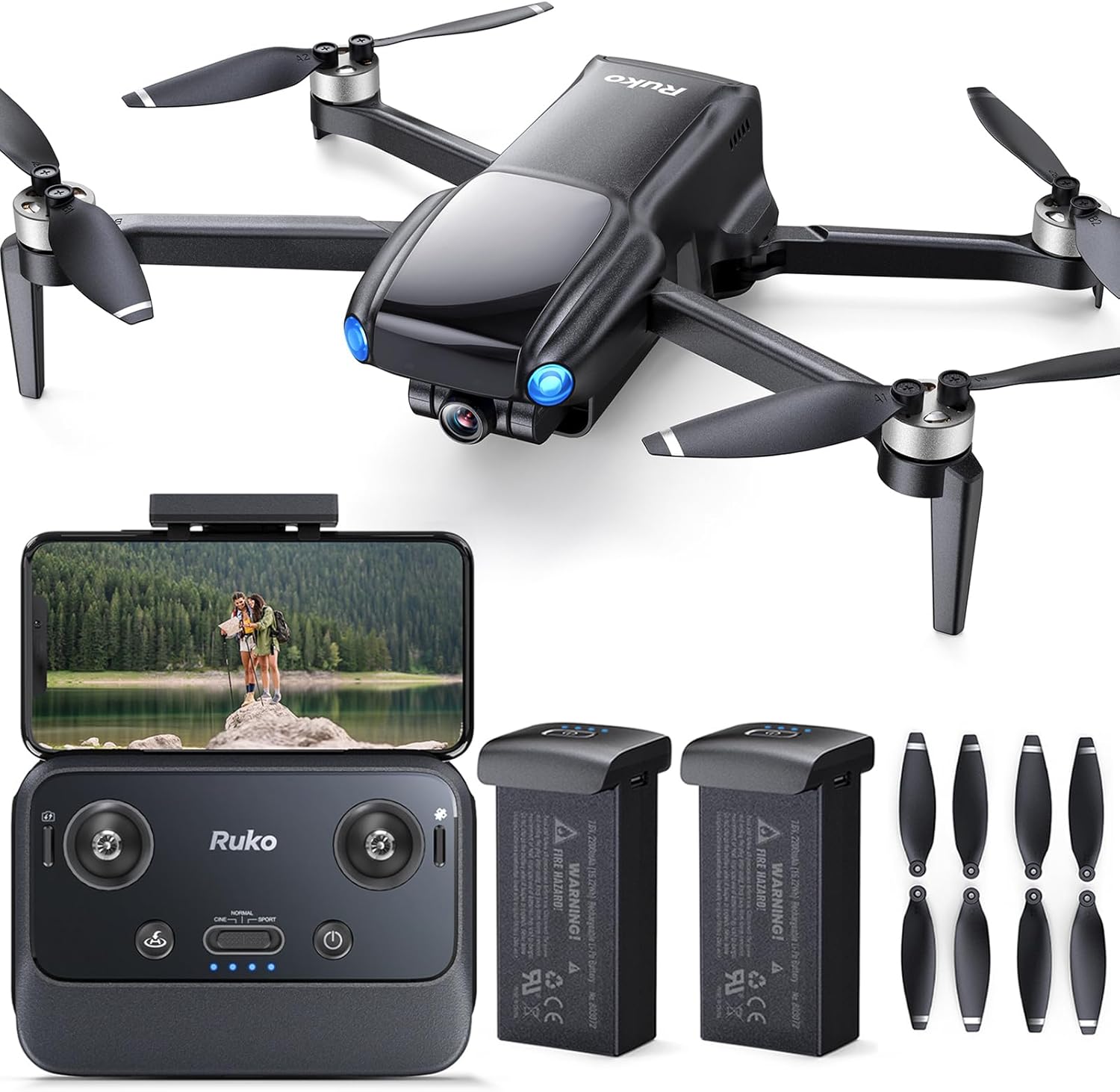 Droni Ruko U11MINI con telecamera per adulti 4K ed eliche di ricambio originali U11MINI