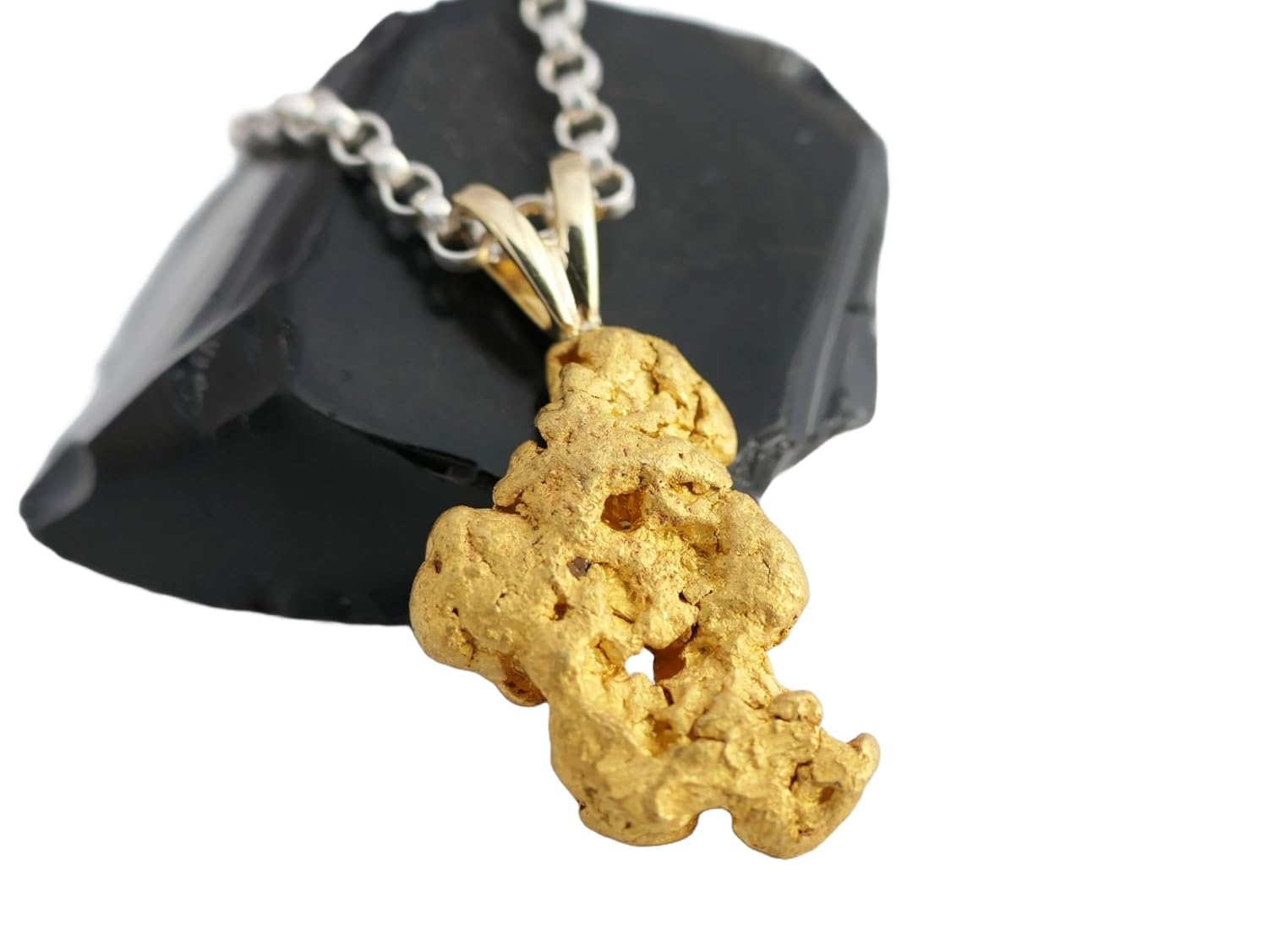 big gold nugget pendant, raw gold nugget necklace, Australian gold nugget necklace, gold rush pendant gift for him