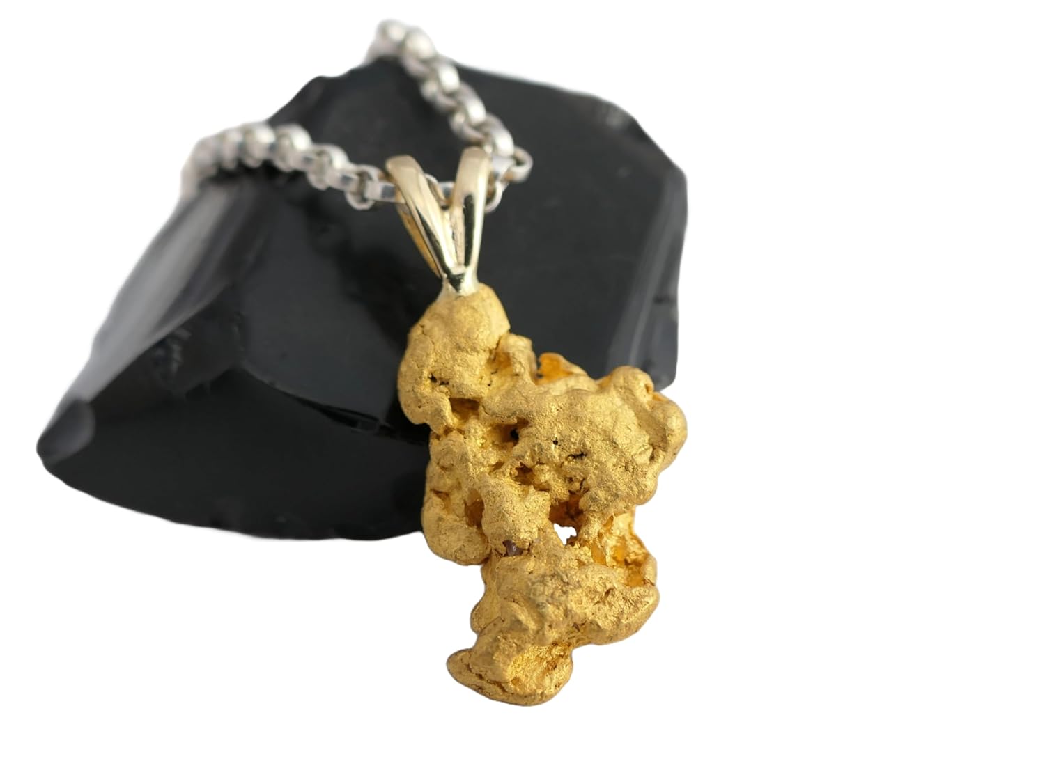 big gold nugget pendant, raw gold nugget necklace, Australian gold nugget necklace, gold rush pendant gift for him