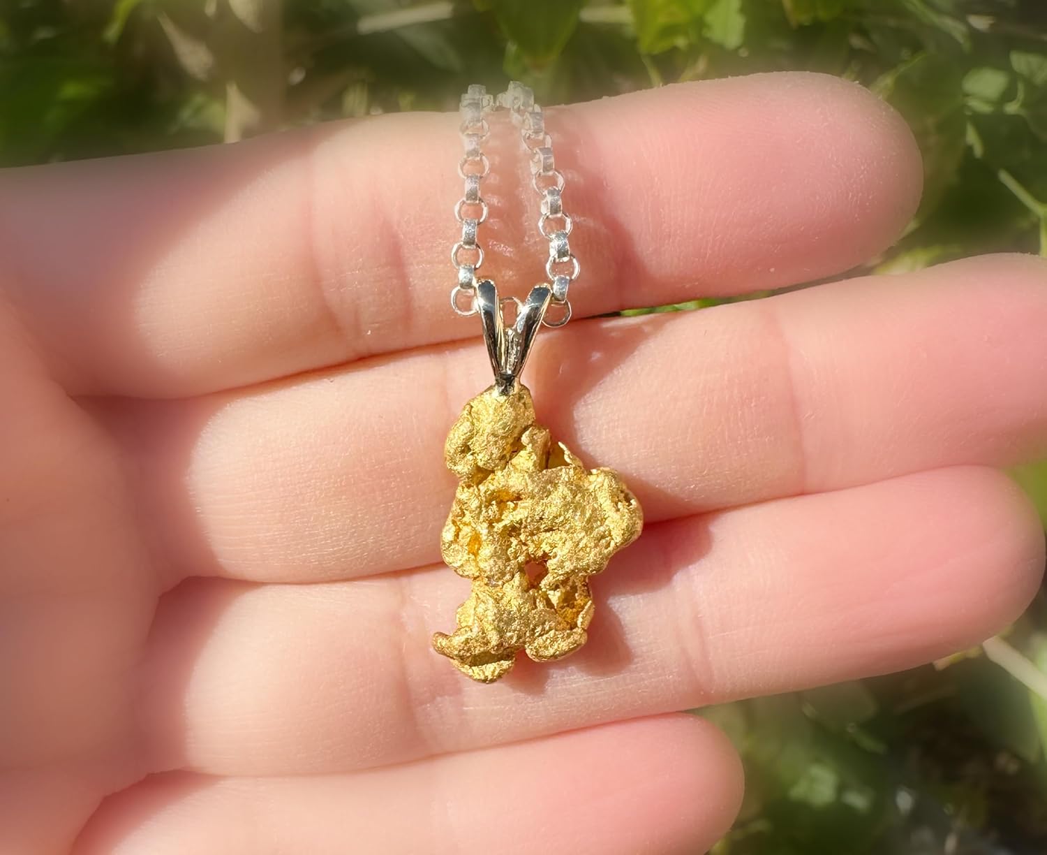 big gold nugget pendant, raw gold nugget necklace, Australian gold nugget necklace, gold rush pendant gift for him