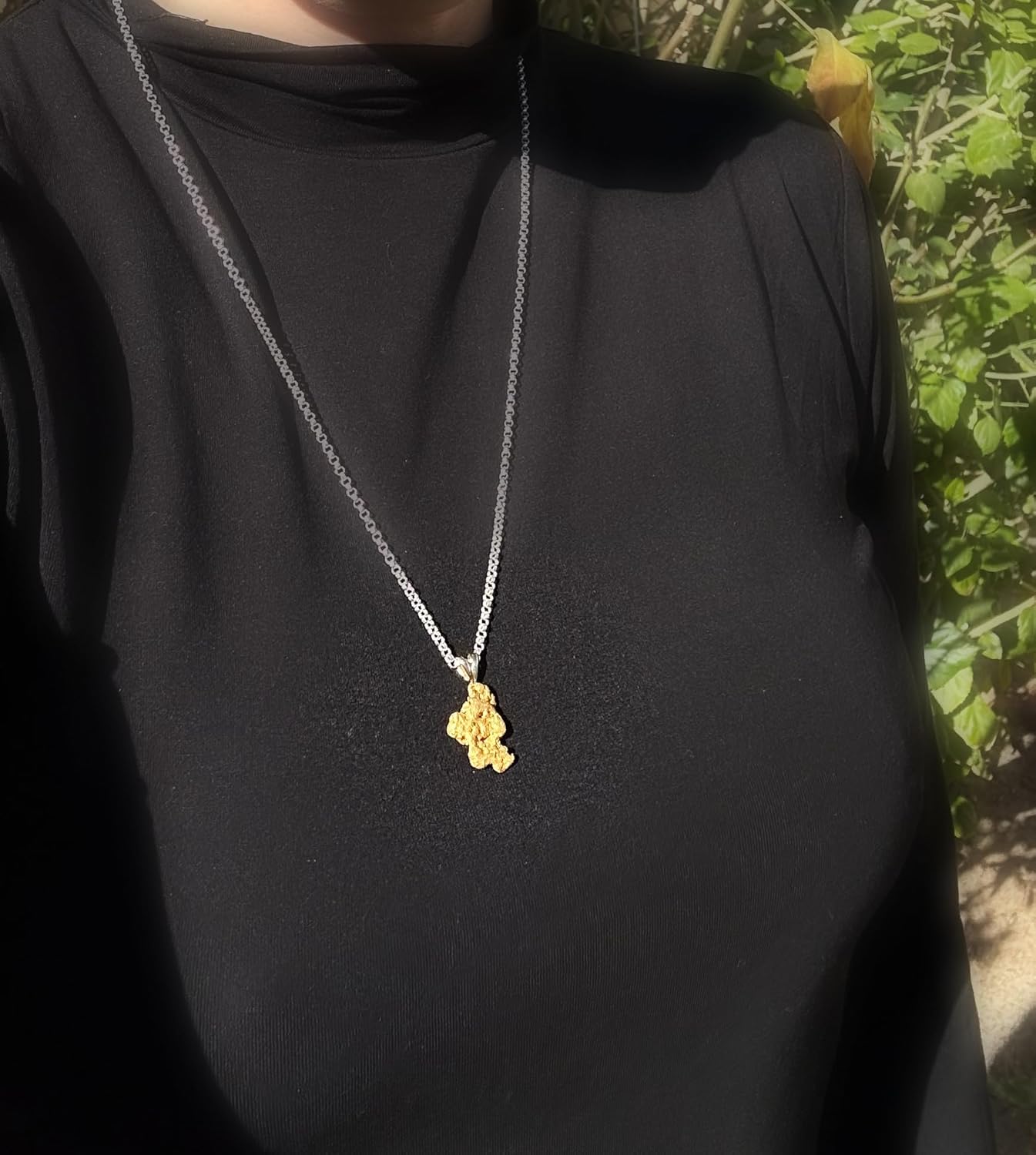 big gold nugget pendant, raw gold nugget necklace, Australian gold nugget necklace, gold rush pendant gift for him