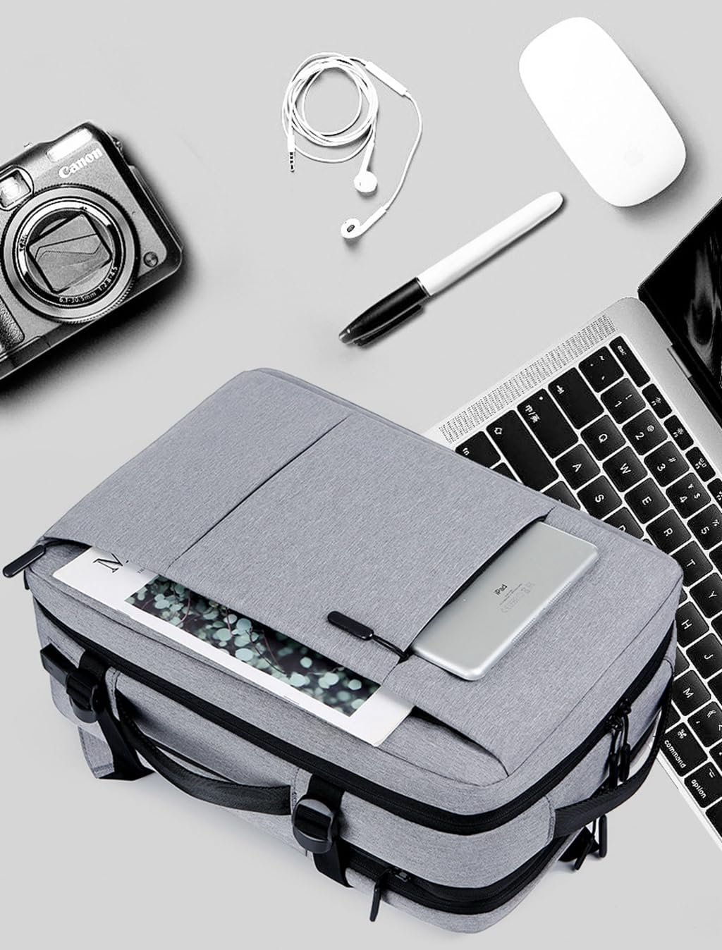 Men Anti Theft Travel Laptop Backpack with USB Charging Port Durable Comfy Slim Backpack 2 Zip Blue · v3