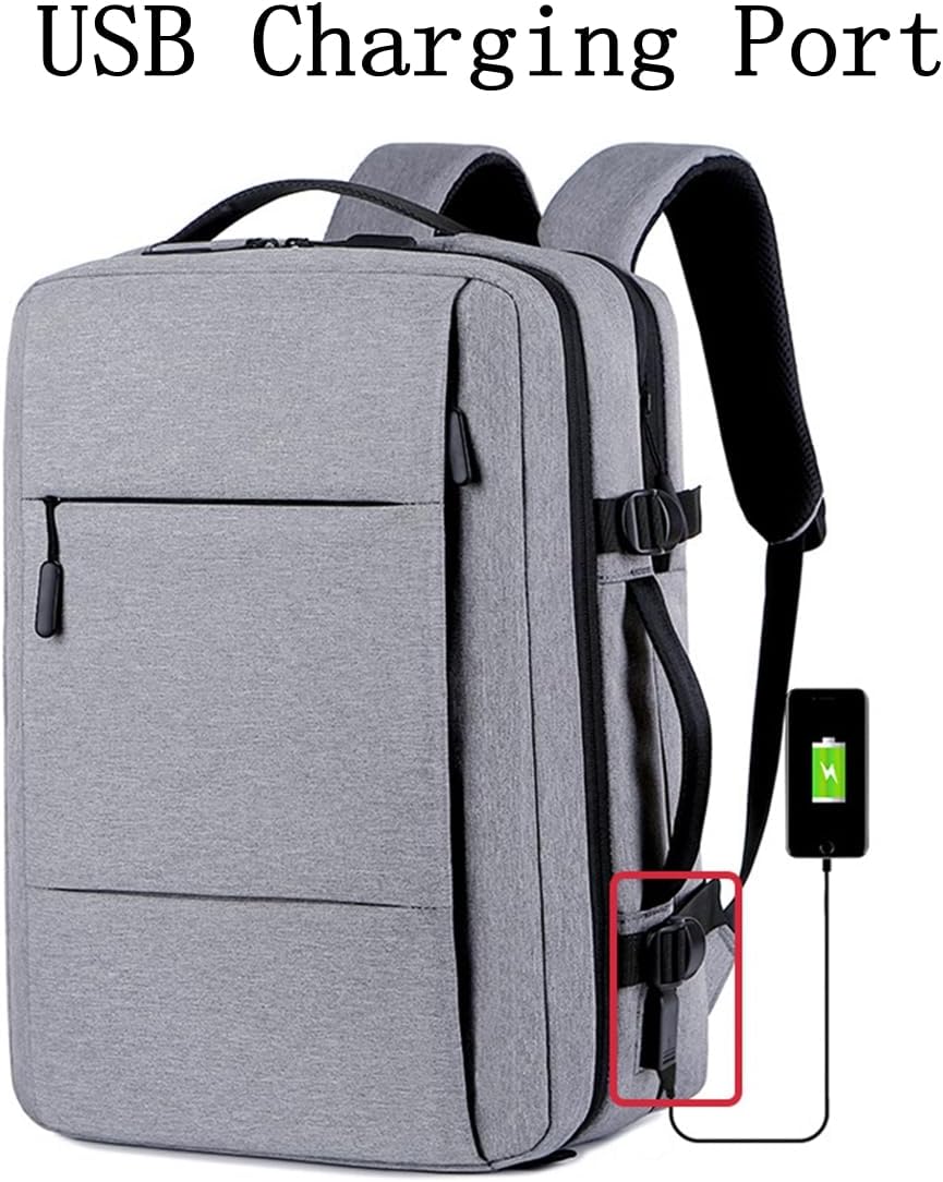 Men Anti Theft Travel Laptop Backpack with USB Charging Port Durable Comfy Slim Backpack 2 Zip Blue · v3