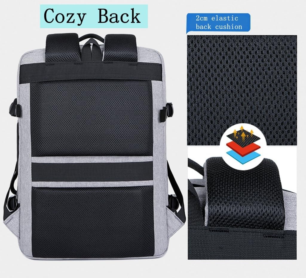 Men Anti Theft Travel Laptop Backpack with USB Charging Port Durable Comfy Slim Backpack 2 Zip Blue · v3