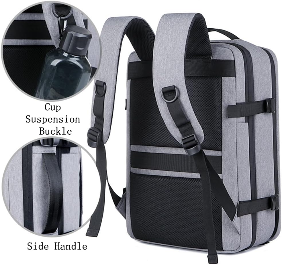 Men Anti Theft Travel Laptop Backpack with USB Charging Port Durable Comfy Slim Backpack 2 Zip Blue · v3