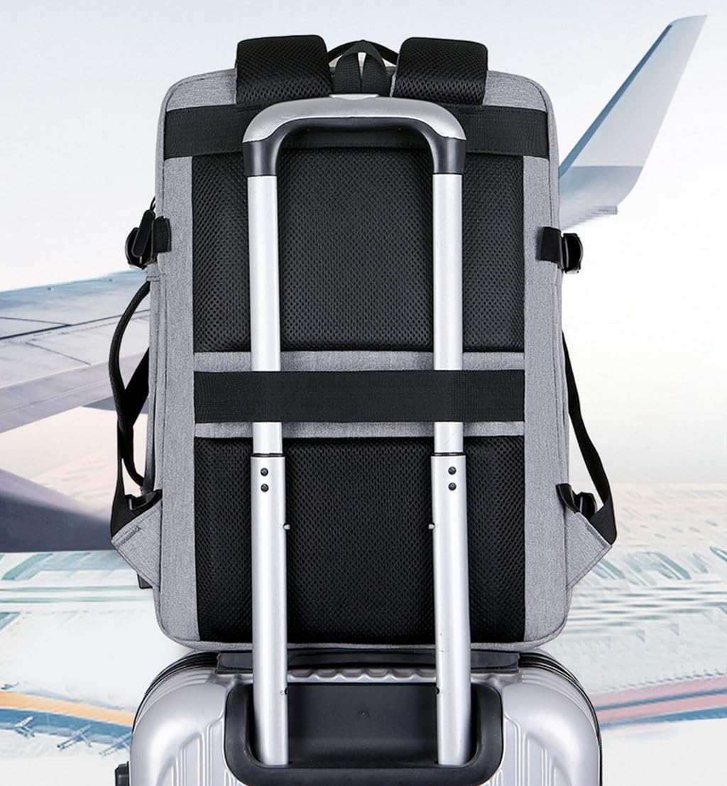 Men Anti Theft Travel Laptop Backpack with USB Charging Port Durable Comfy Slim Backpack 2 Zip Blue · v3
