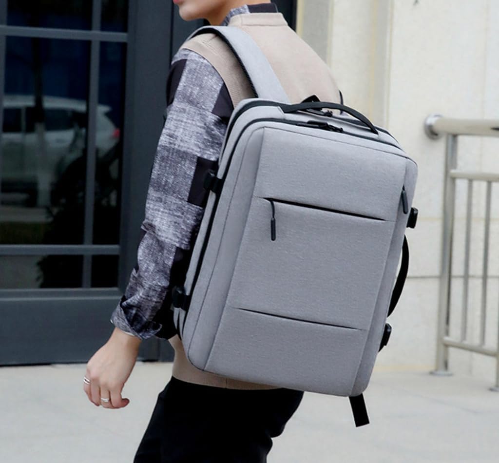Men Anti Theft Travel Laptop Backpack with USB Charging Port Durable Comfy Slim Backpack 2 Zip Blue · v3