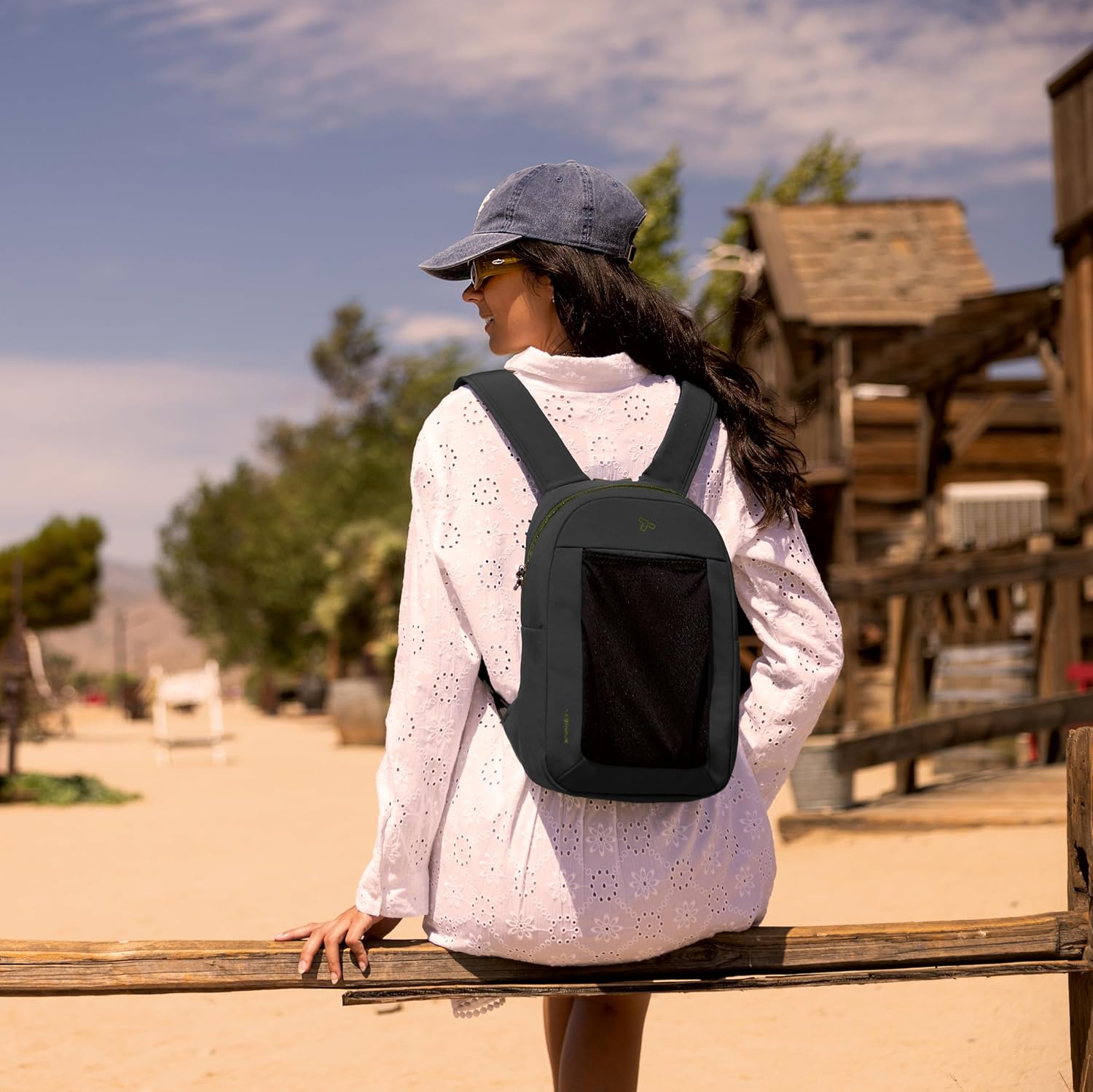 Travelon Anti-Theft The Voyages Small Backpack with XL Water Bottle Pocket, Black, 8 W x 14" H x 4.5" D · v3