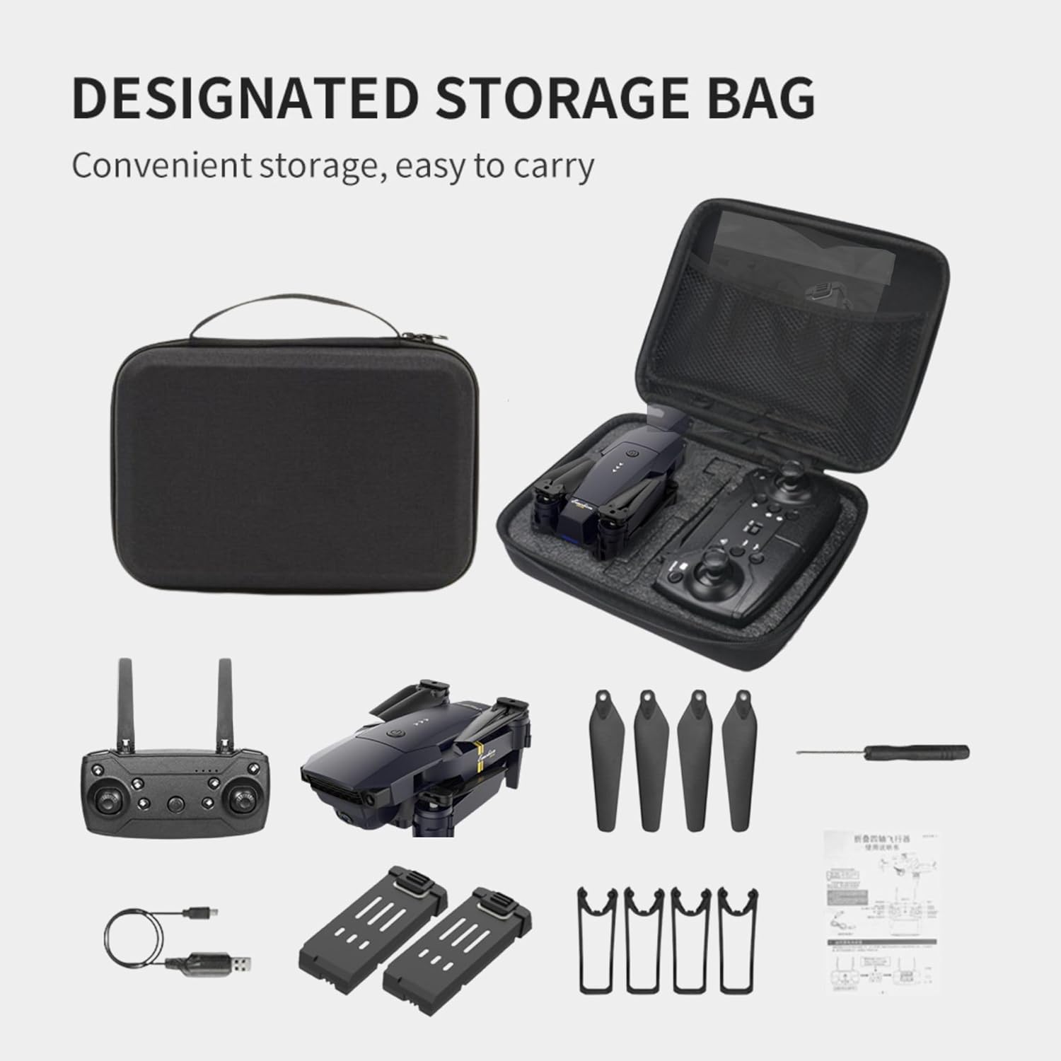 Drone Skyhawk con fotocamera | Droni quadricottero per bambini, drone per adulti, drone per principianti e professionisti | Immagini e video HD, pieghevoli, Ulti Charger 4 porte con caricabatterie rapido Boltz Pro Lightning Fast