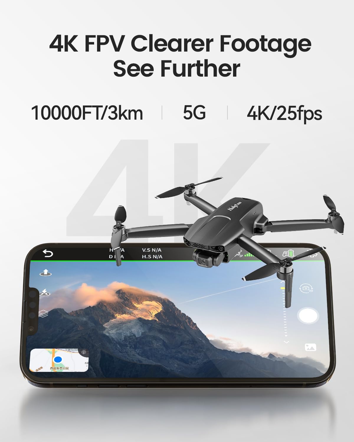 Drone GPS Holyton dengan Kamera untuk Dewasa 4K HT70 Baterai Ekstra*2 Baterai Pengganti Paket 3