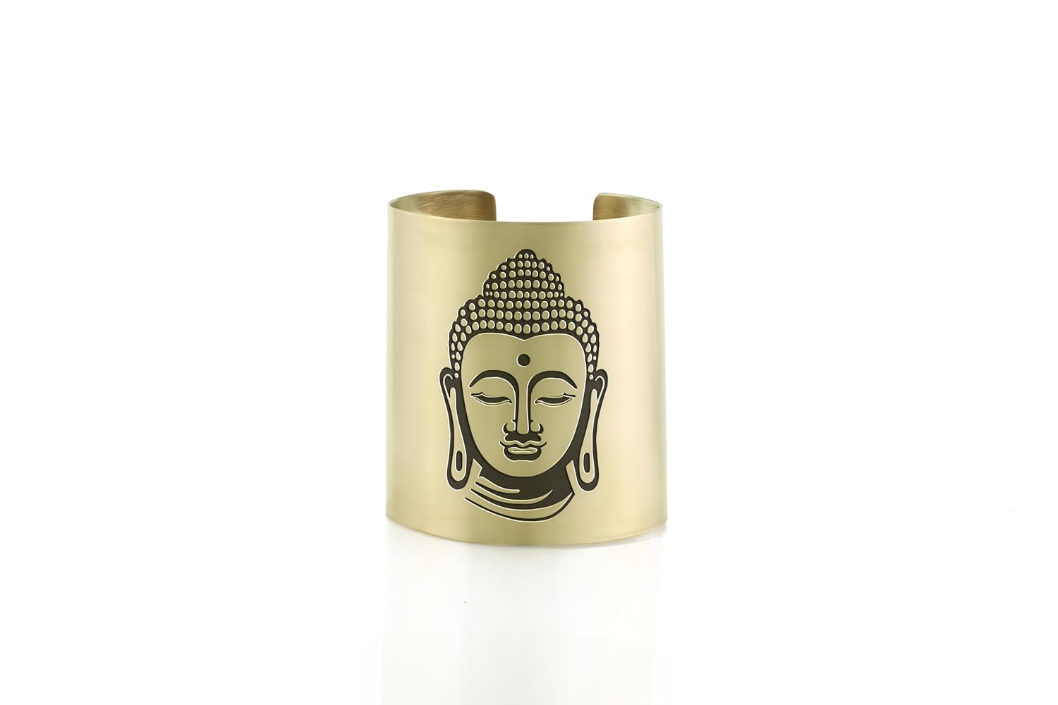 Engraved Buddha Open Cuff Bracelet - Buddhist Zen Jewelry - Meditation Bracelet