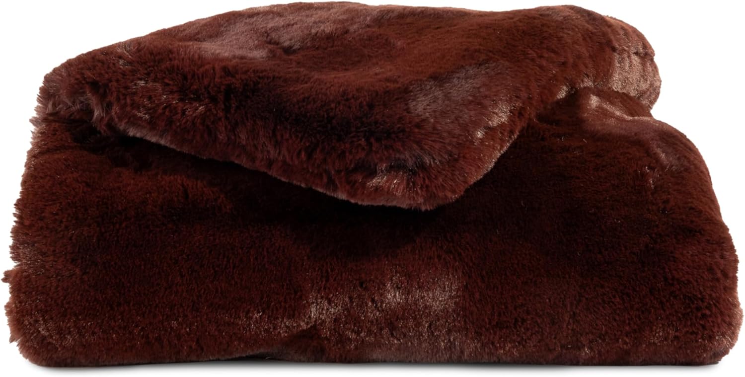 Cozy Earth Cuddle Battaniye - Suni Kürk Ultra Yumuşak Lüks Örtü Battaniyesi - Dinlenmek veya Paylaşmak için Kalın Rahat Büyük Boy Tasarım - Makinede Yıkanabilir - Büyük Boy Örtü 80 x 60" Bordo