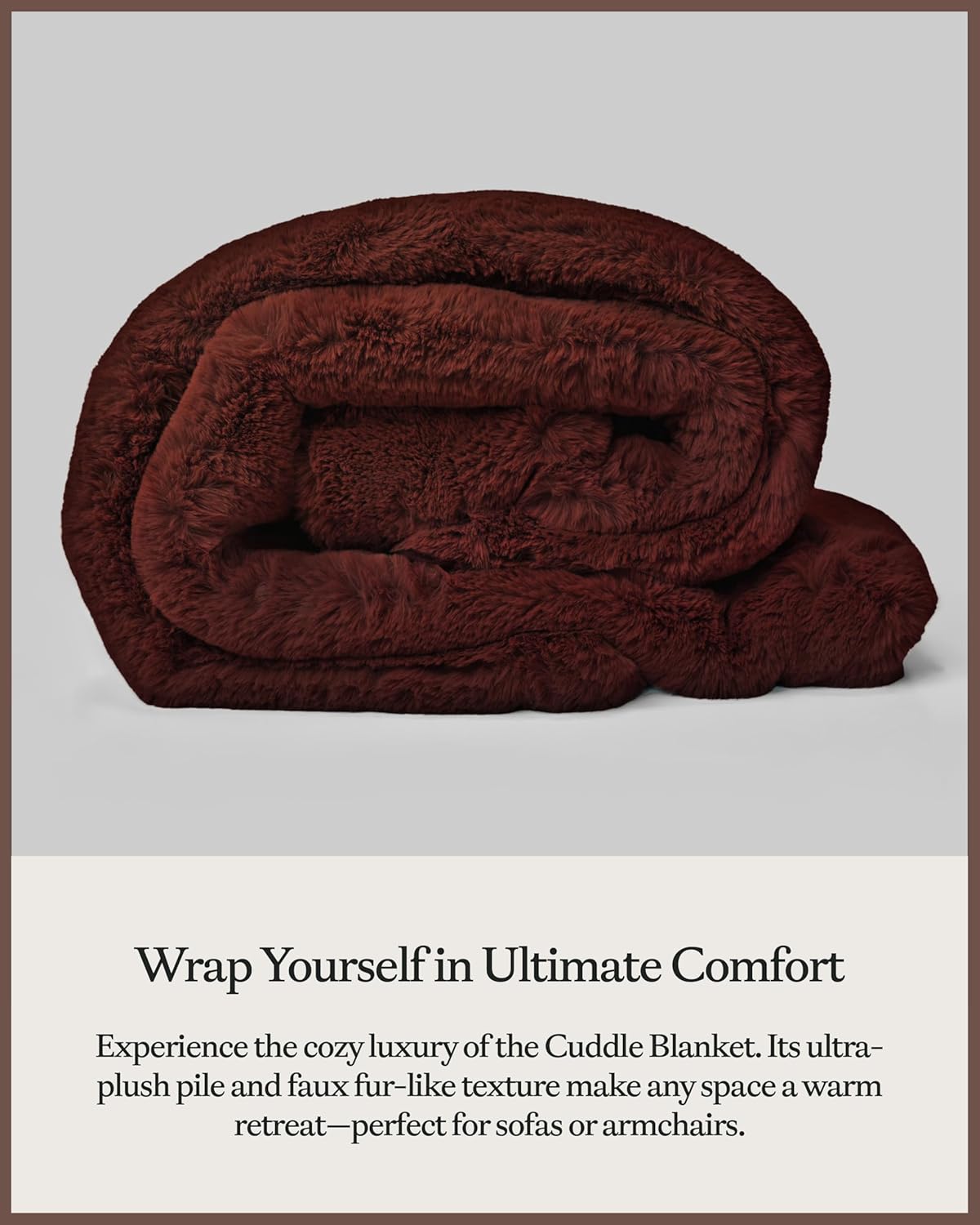 Cozy Earth Cuddle Blanket - Faux Fur Ultra-Soft Luxury Throw Blanket - Thick  Cozy Oversized Design for Lounging or Sharing - Machine Washable - Oversize Throw 80 x 60" Burgundy · v3