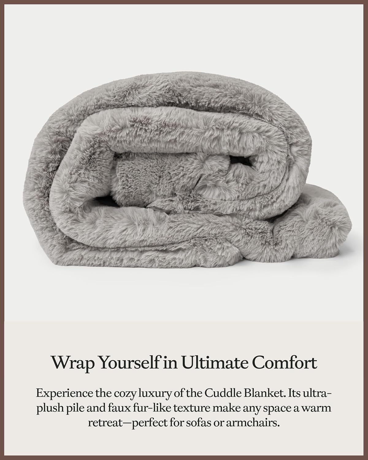 Cozy Earth Cuddle Blanket - Faux Fur Ultra-Soft Luxury Throw Blanket - Thick  Cozy Oversized Design for Lounging or Sharing - Machine Washable - Oversize Throw 80 x 60" Dove Grey · v2