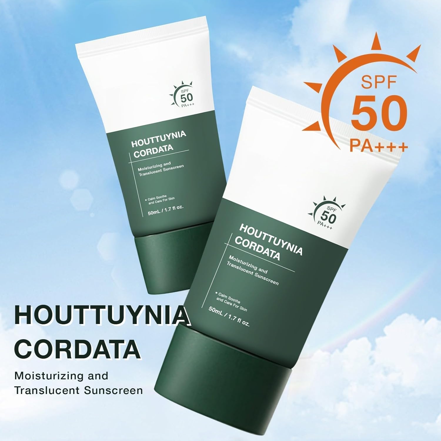 Heartleaf Silky Moisture Mild Sunscreen - Broad Spectrum SPF50 / PA Korean Skincare Facial Moisturizer Daily Sunscreen, Water Resistant Non Greasy, Strong UV Protection (2) · v2
