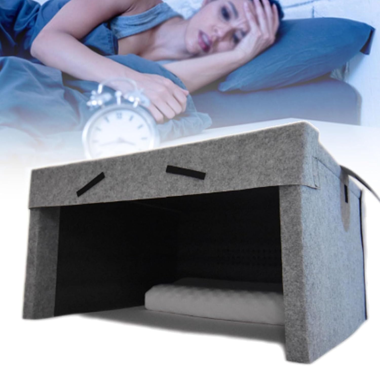 Sleeping Cabin, Sleeping Soundproof Cabin Pillow, Foldable Privacy Space, Soundproof Lightproof Silent Tent, Help You Fall Asleep, Built-in Dual Speakers