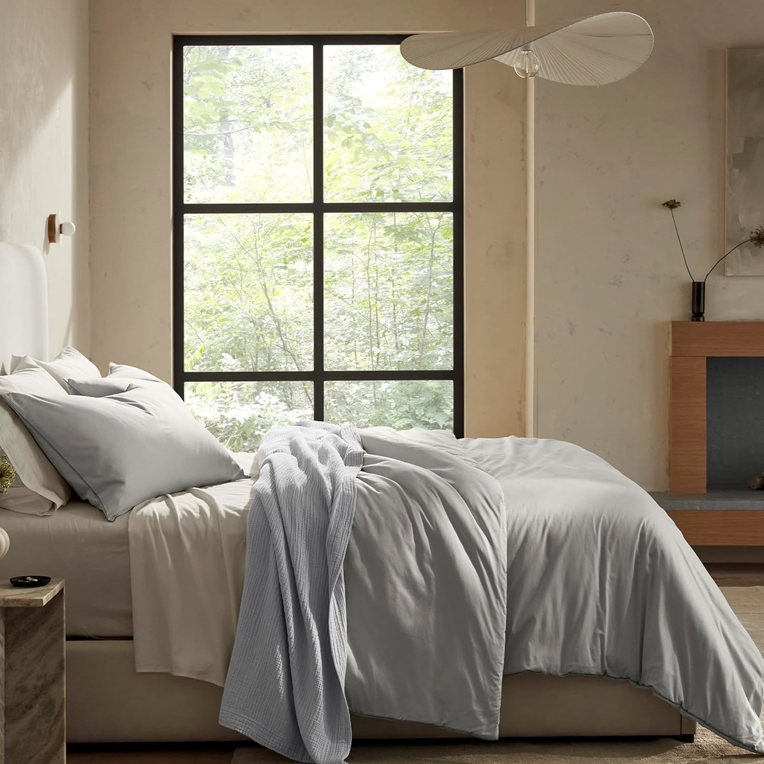 BOLL  BRANCH Signature Comforter Set - King/Cal King, Mist - Luxury 100% Organic Cotton - 1 Comforter, 2 Shams - Hypoallergenic, All-Season Weight · v6