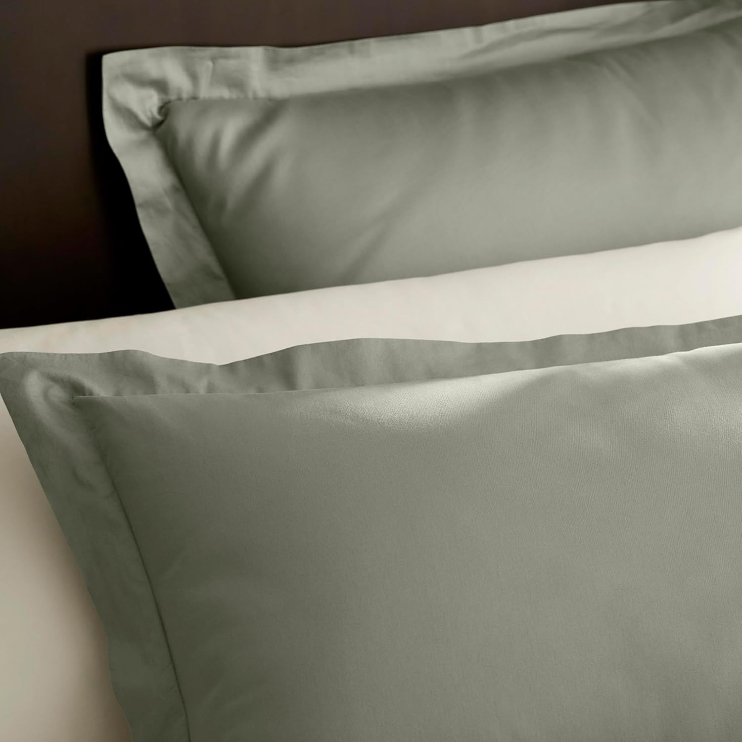 BOLL  BRANCH Signature Hemmed Duvet Set - King/Cal King, Sageleaf - Luxury 100% Organic Cotton - 1 Duvet Cover, 2 Shams - Buttery Soft, Hidden Closures · v6