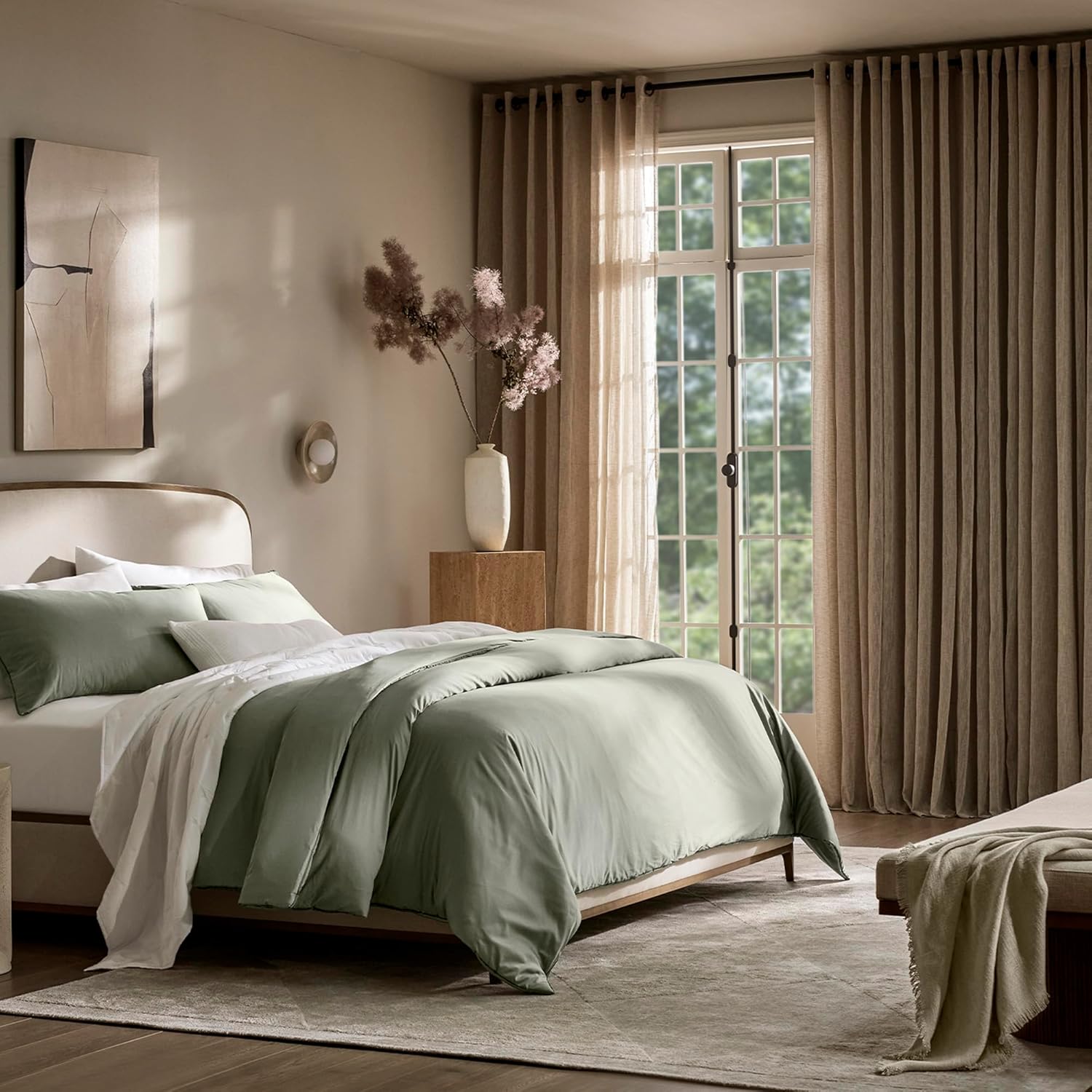 BOLL  BRANCH Signature Comforter Set - King/Cal King, Sageleaf - Luxury 100% Organic Cotton - 1 Comforter, 2 Shams - Hypoallergenic, All-Season Weight · v6