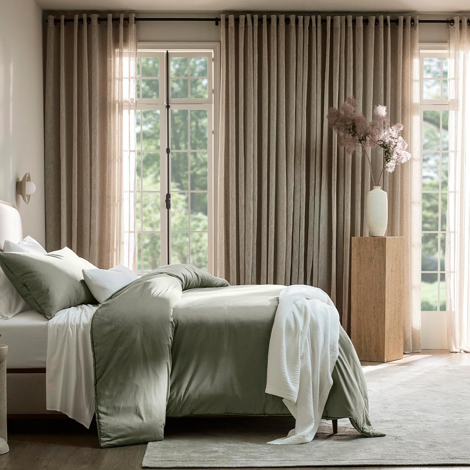 BOLL  BRANCH Signature Comforter Set - King/Cal King, Sageleaf - Luxury 100% Organic Cotton - 1 Comforter, 2 Shams - Hypoallergenic, All-Season Weight · v6