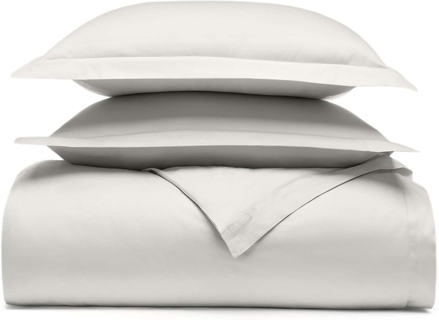 BOLL  BRANCH Signature Hemmed Duvet Set - Twin/Twin XL, Mist - Luxury 100% Organic Cotton - 1 Duvet Cover, 2 Shams - Buttery Soft, Hidden Closures
