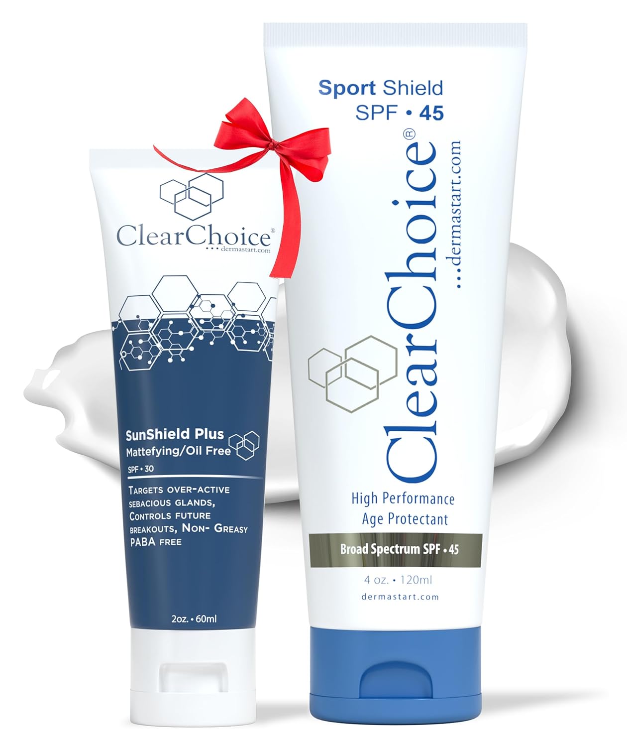 ClearChoice Sunscreen Bundle: SPF 45 (4oz)  SPF 30 Sun Shield Plus (1.7oz), Oil-Free, Zinc Oxide, Reef-Safe, Non-Greasy, Acne-Prone amp; Oily Skin Friendly