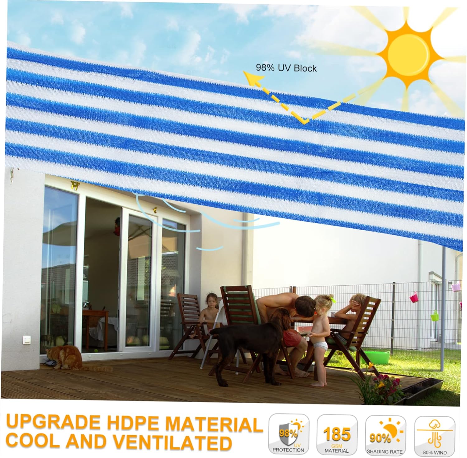 Sunscreen Waterproof Gazebo Protect Netting Privacy Fence Clothing Tent Patio Shades for Outside Balcony Privacy Screen Shade Cloth Covers Windscreen Tarp Sunblock UV Block Net Pe · v3