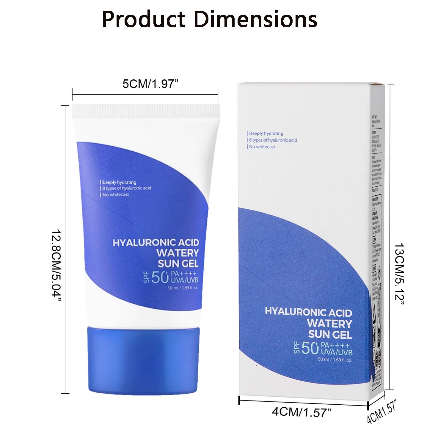 Hyaluronic Acid Watery Sun Gel, Hyaluronic Acid Moisturizing Gel Moisturizing, Summer Outdoor All skin types Sunscreen With No White Cast (2pcs) · v2