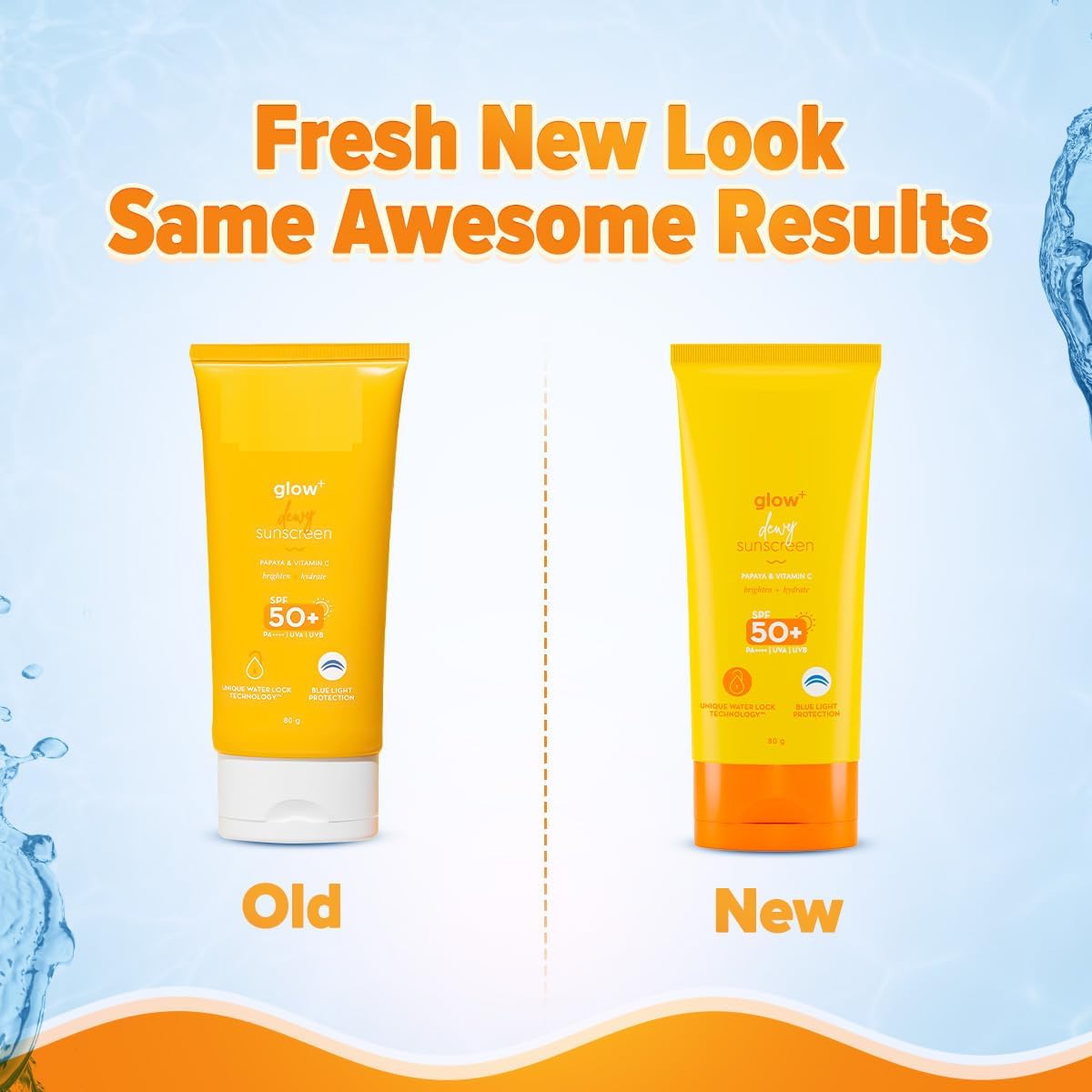 HIRU Glow Dewy Sunscreen SPF 50 PA | For Oily Skin | UVA/B Blue Light Protection | Fragrance-Free | For Men amp; Women | 80g