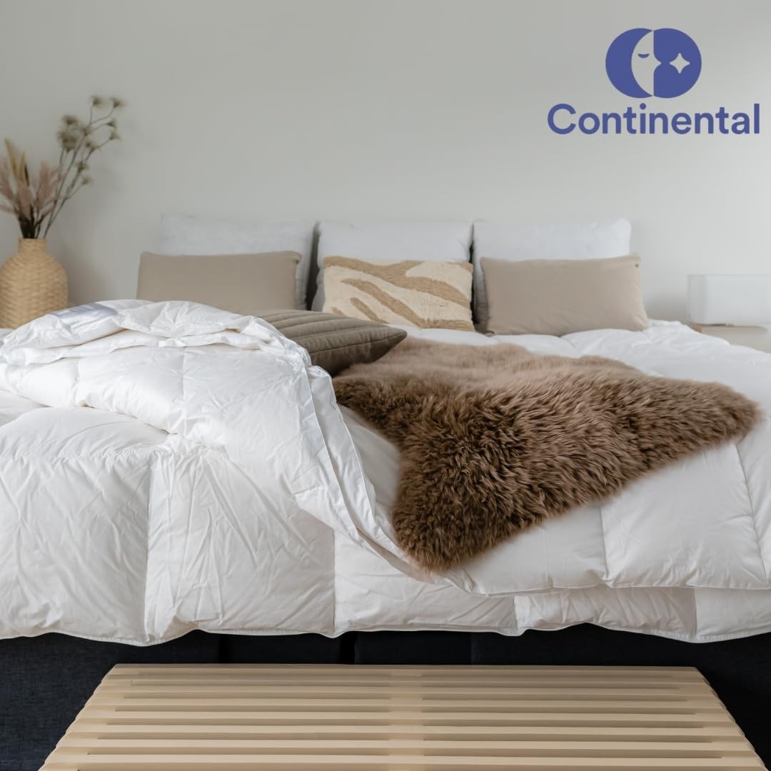 Continental Bedding Harmony Nevresim Takımı - 550 Dolgulu Güçlü Beyaz Kuş Tüyü, 300 İplik Sayısı %100 Pamuk Kabuğu, Yaz Tüm Yıl Ağırlık Seçenekleri, Lüks ABD Malı (Kral, Tüm Yıl Ağırlığı)