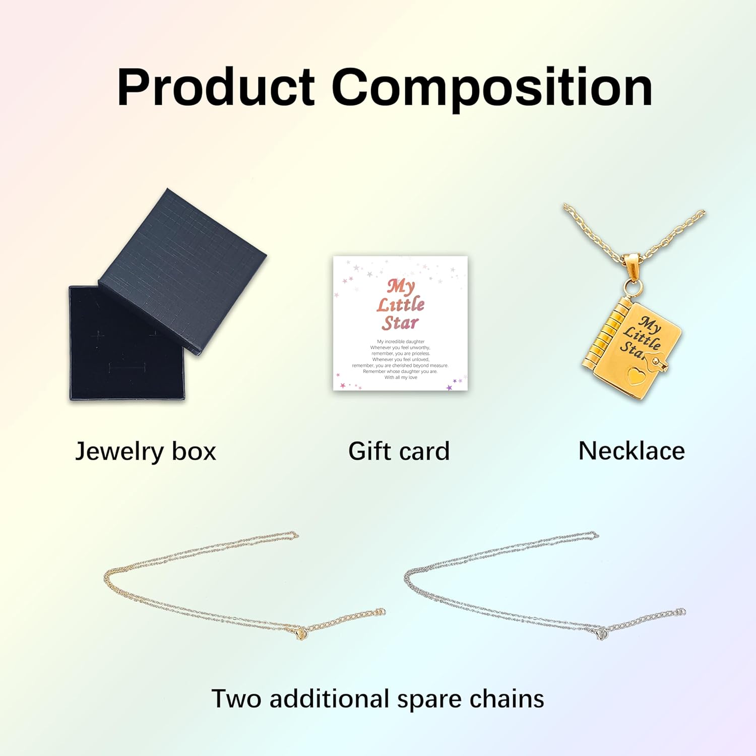 Incredible Dɑughter Jewelry Daughter Love Book Necklace Laser Engraved Necklace for Daughter Page Book Pendant in Stainless Steel Gift from Mom Dad Son · v39