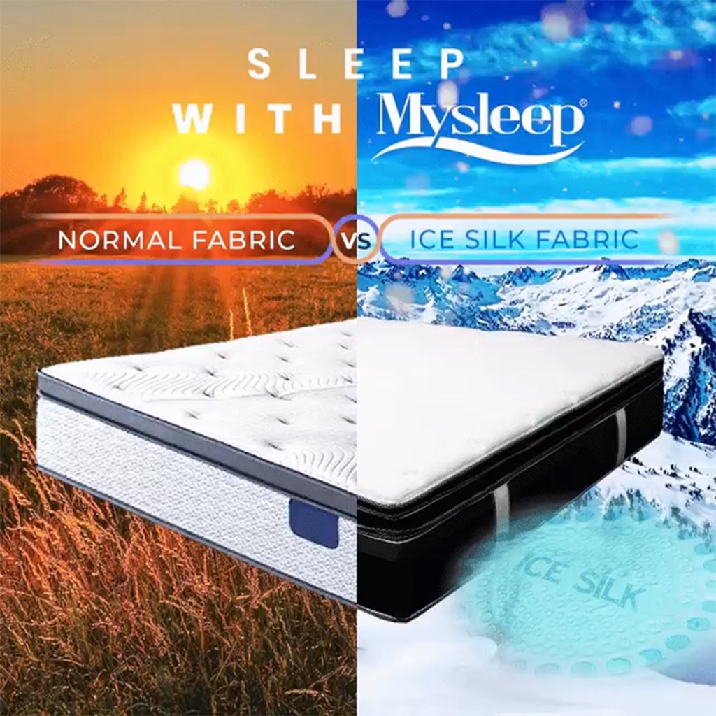 Sleepee | Mysleep Comfort Cool - 12" inch (30cm) Pillow-Top Latex Feel Foam Imported Ice Silk Fabric Mattress · v3