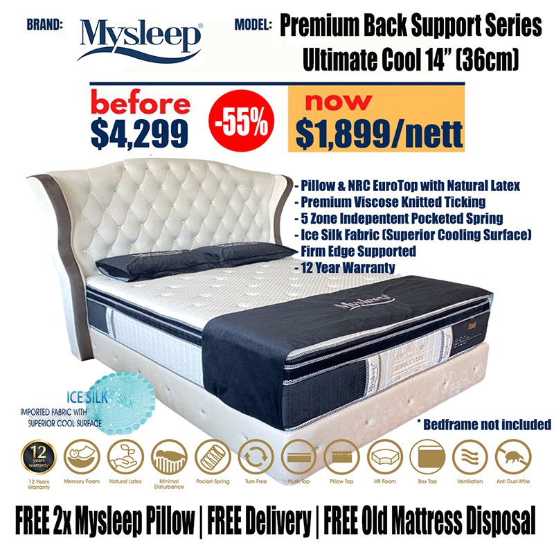 Sleepee | Mysleep Comfort Cool - 12" inch (30cm) Pillow-Top Latex Feel Foam Imported Ice Silk Fabric Mattress · v3