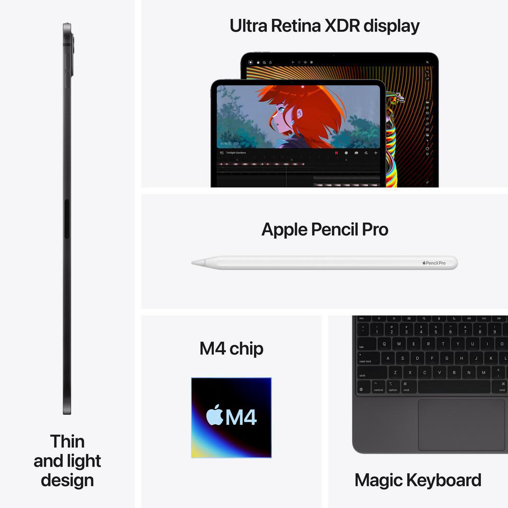 Apple 13-Zoll-iPad Pro WiFi mit Standardglas (M4, 2024)