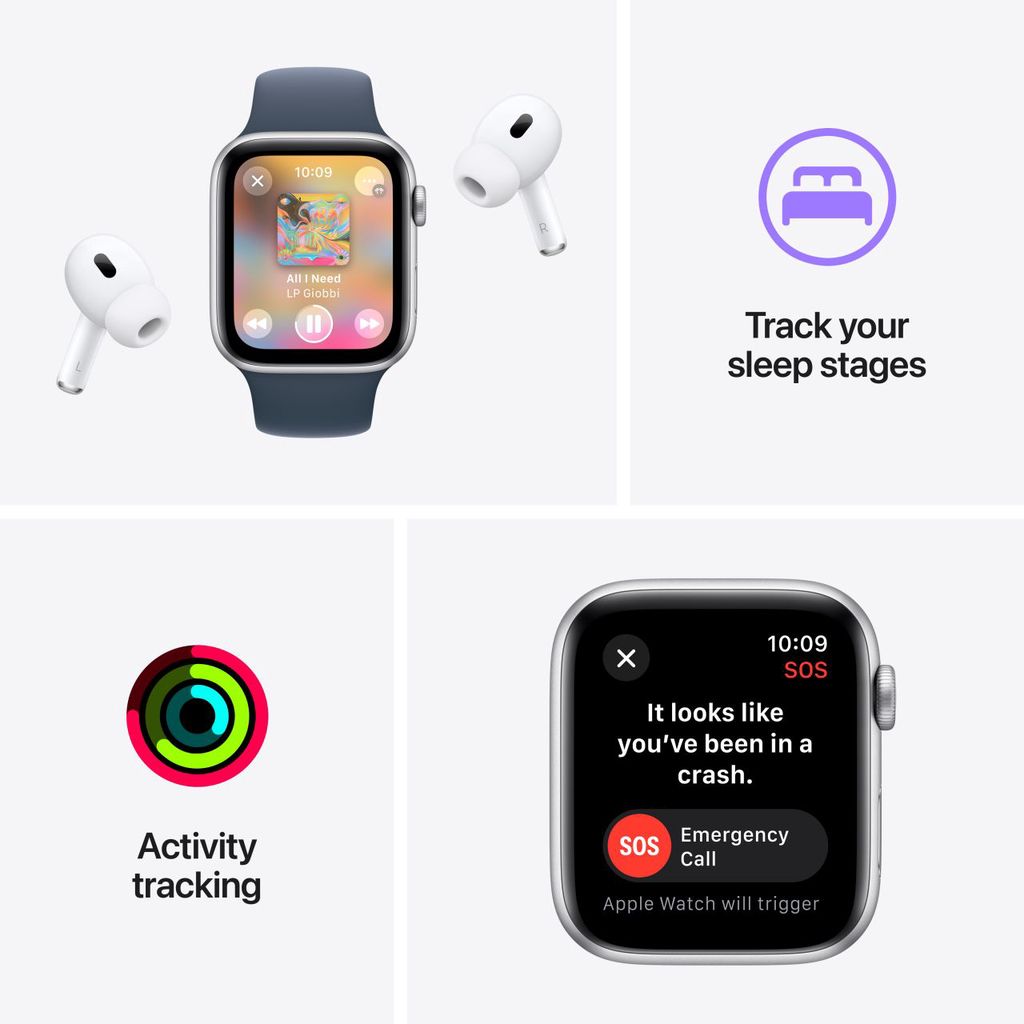 Apple Watch SE (GPS) mit Aluminiumgehäuse, Sportarmband
