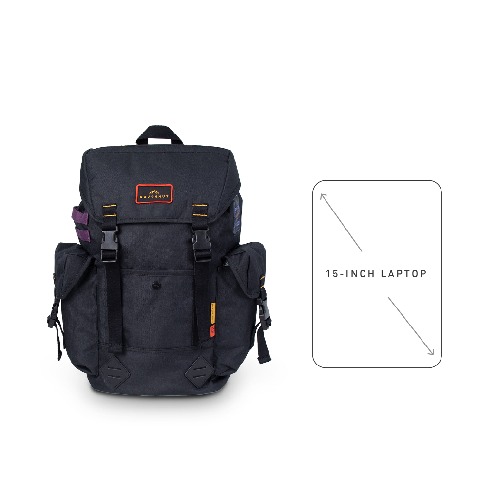 Doughnut Grounder Happy Camper Series 26.5L Unisex Travel School College Lightweight Commute Casual Daypacks Drawstring Bag Backpack · v4