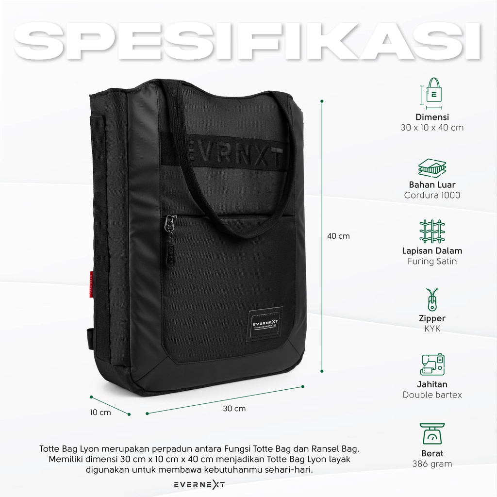 Evernext - Totte Bag Men Women Tote Bag Laptop Backpack Tote Bag Lyon Multifunction Men Women Totte Bag College Work · v2