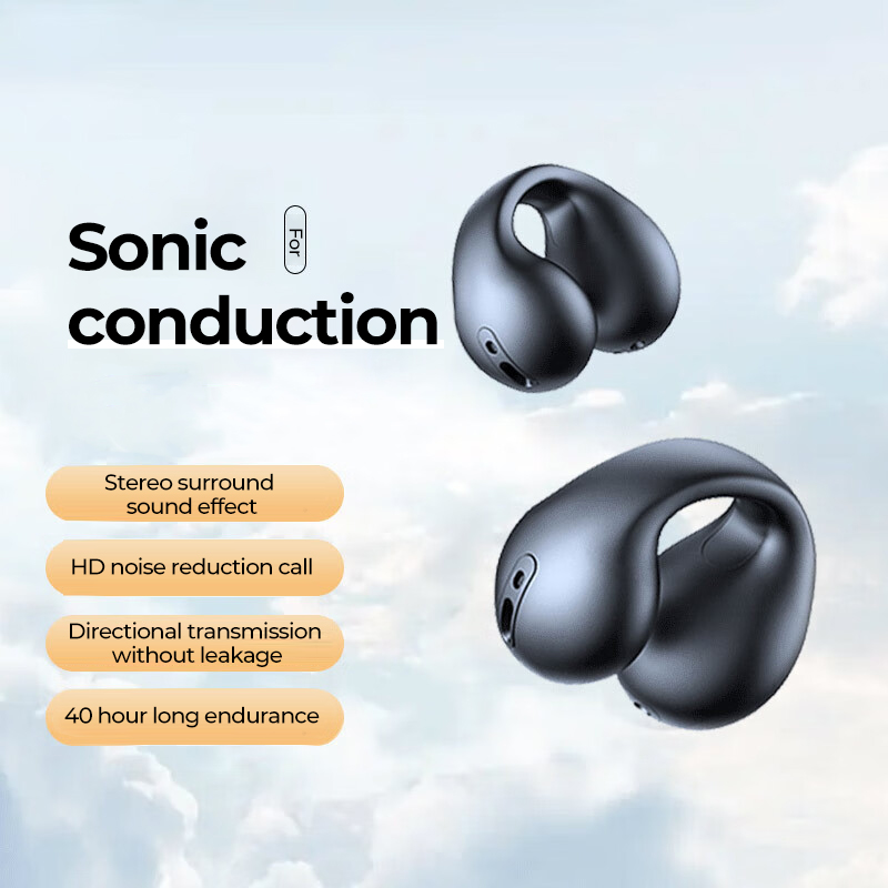 Bone Conduction Bluetooth 5.3 Earphones Earring Wireless Headphones Waterproof Headset TWS Sports Earbuds Ear Hook With Mic