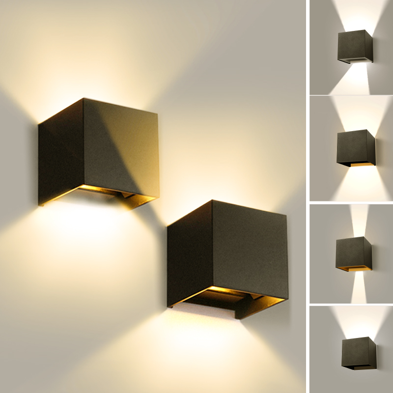 LED Wall Lamp Interior Wall Light Fixture IP65 Waterproof Outdoor Decor 110V220V Aluminium Up and Down Lighting For Home Garden