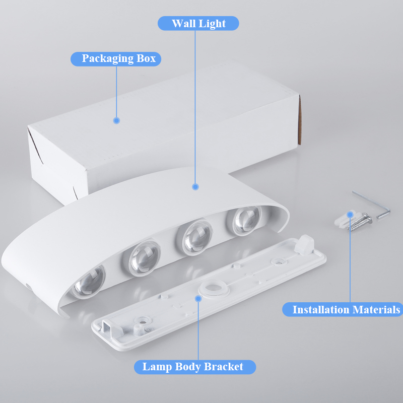 Lampu LED dinding Interior lampu lampu IP65 tahan air desor 110V220V Aluminium atas dan bawah pencahayaan untuk taman rumah