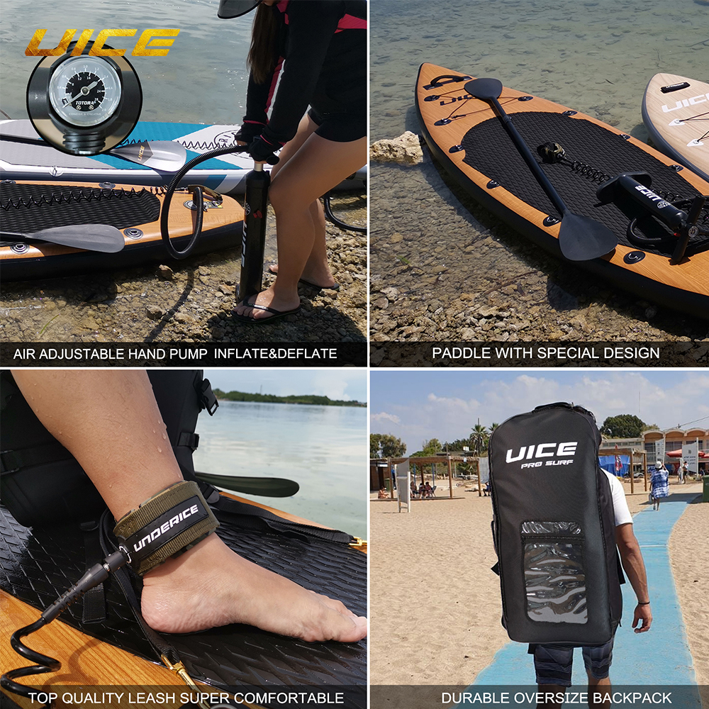 Paddle board gonfiabile da 11" SUP a doppio strato Tavola da surf antiscivolo Tavola da surf per sport acquatici Tavola da surf