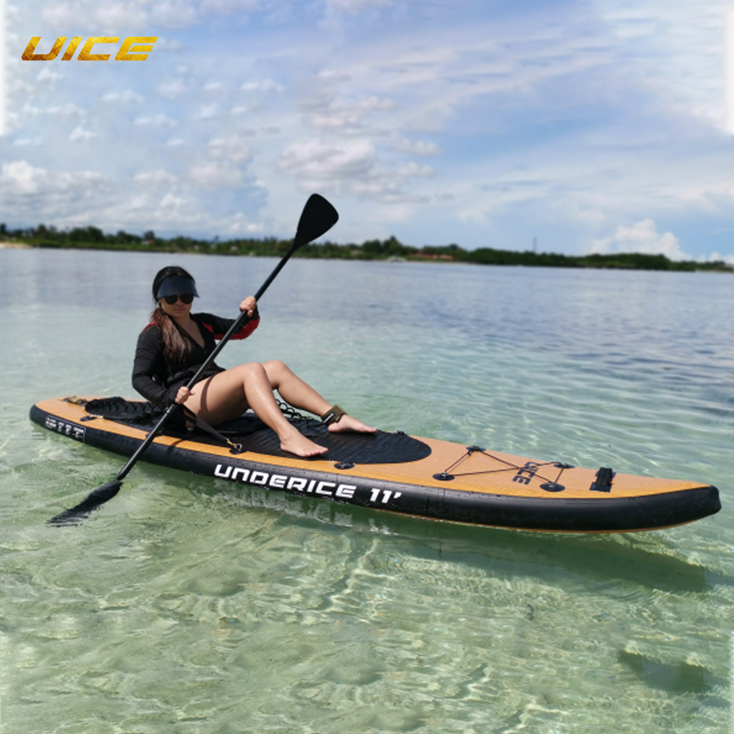 Paddle board gonfiabile da 11" SUP a doppio strato Tavola da surf antiscivolo Tavola da surf per sport acquatici Tavola da surf