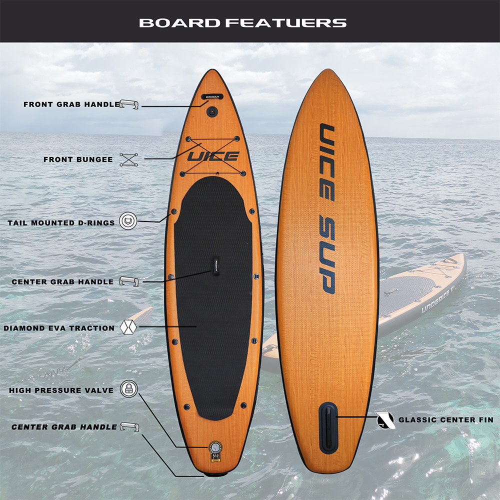 Paddle board gonfiabile da 11" SUP a doppio strato Tavola da surf antiscivolo Tavola da surf per sport acquatici Tavola da surf