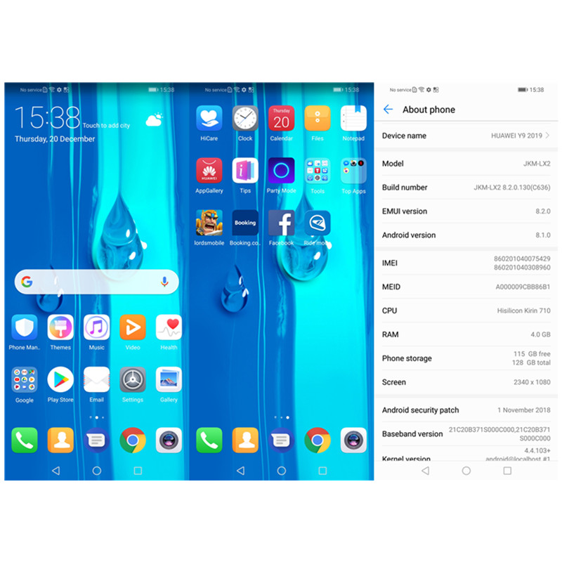 Auf Lager HuaWei Y9 2019 Enjoy 9 Plus Smartphone 6,5" 2340x1080 Kirin 710 Octa Core Android 8.1 4000mAh 4* Kamera 6 GB 128 GB