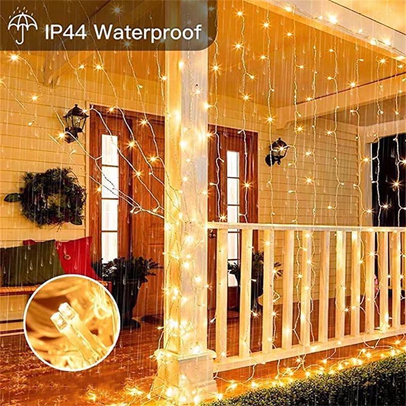 3x1/6x1/9x1m led Wedding Fairy String Light Christmas Lights 900 LED Curtain Lights Icicle Garland Light for Garden Party decor · v2