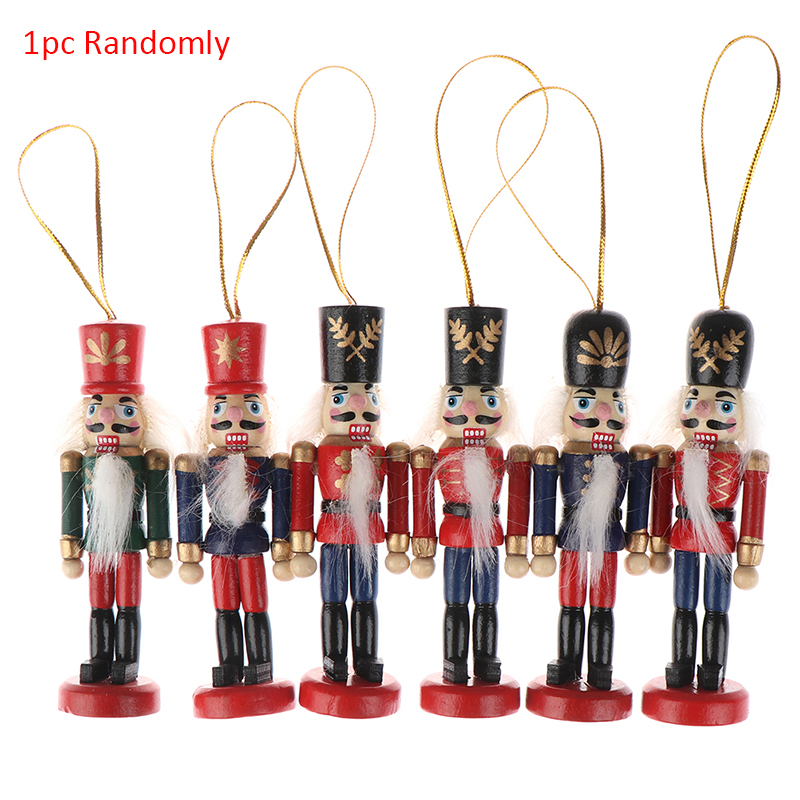 2020 Year 10cm Wooden Nutcracker Doll Soldier Puppet Christmas Kids Gifts New Year Christmas Tree Pendant Ornaments Decoration