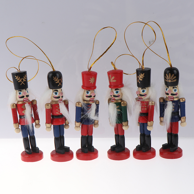 2020 Year 10cm Wooden Nutcracker Doll Soldier Puppet Christmas Kids Gifts New Year Christmas Tree Pendant Ornaments Decoration