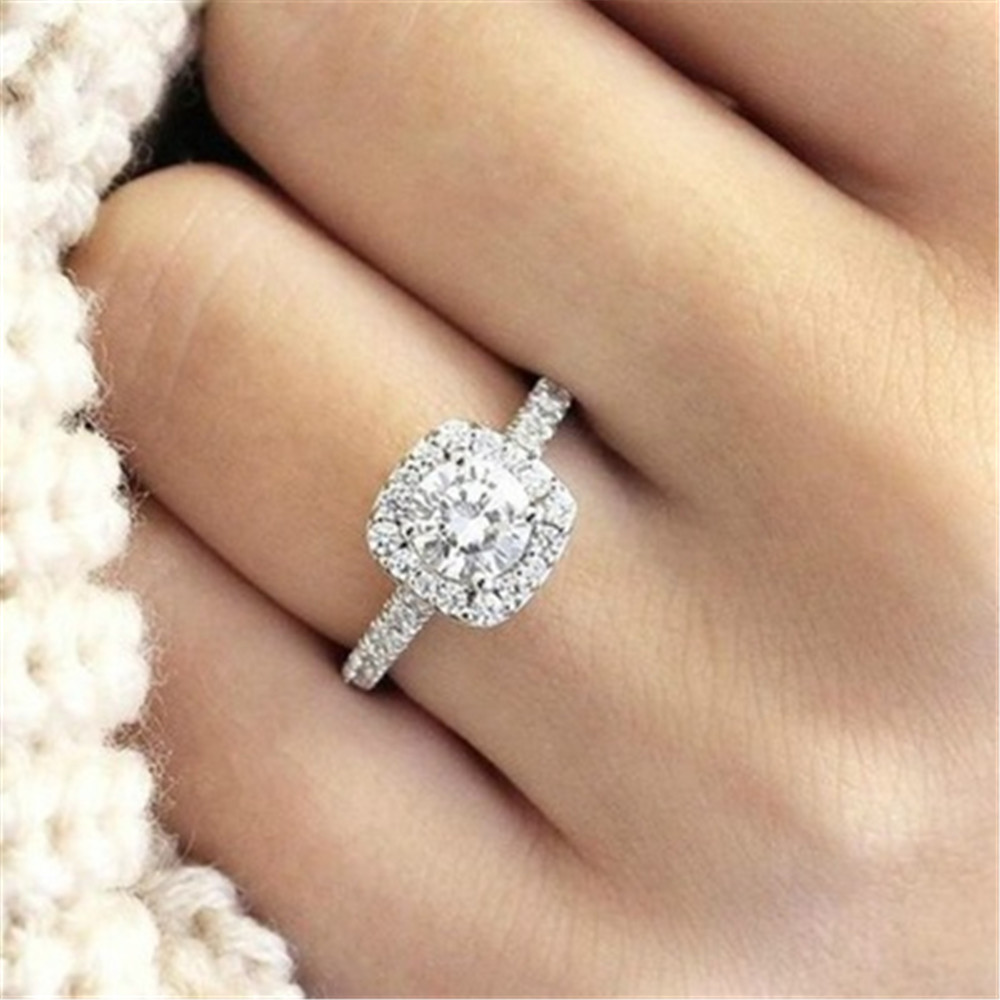 Romantic Vow Sincere Commitment Engagement Rings Exquisite White Drill Fashion Rings Women Wedding Trendy Jewelry Best Gifts · v2